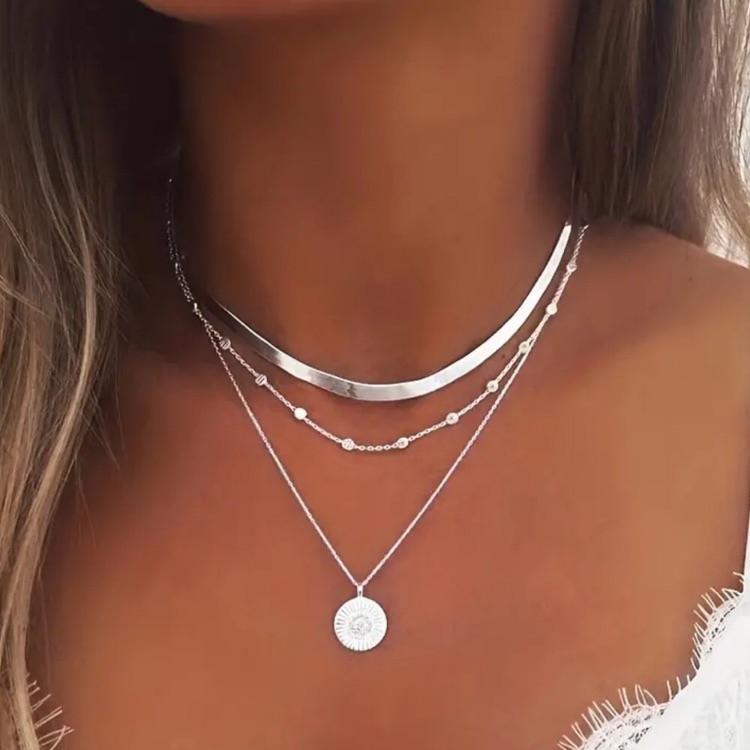Valkyrie Silver Layered Necklace 35$